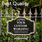 Custom Decorative Outdoor Metal Sign - Personalized Aluminum Driveway Sign, Waterproof, Made In USA - Design 2 Black Charcoal 30x24 In