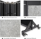 Strongbird Room Partition,Office Divider,Portable Commercial Screen Dividers,Privacy Partition Separator,Classroom School Dividers,12'7"L* 6'7"H,6 Panel,Light Grey