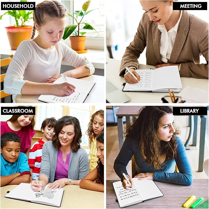 12 Pack Notebooks Journals Bulk with 12 Black Pens, Feela A5 Hardcover Notebook Classic Ruled Journal Set with Pen Holder for School Business Work Travel Writing, 120 GSM, 5.1”x8.3”, Black