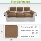 Couch Arm Covers, Waterproof Armrest Cover for Sofa, Armchair, Loveseat, Non-Slip Recliner Arm Covers, Sofa Headrest Covers, Arm Chair Covers Set of 2 (Coffee, 26"×26")