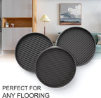 Furniture Coasters - 4 Pcs 4”Round Furniture Caster Cups - Non Slip Pads Hardwoods Floors Non Skid Furniture Grippers Rubber Furniture Feet Anti Slide Floor Protector for Bed Couch Stoppers Black