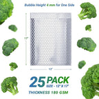 Amiff Silver Thermal Bubble Mailer, 12 x 17 Inches. 25 Pack Metallic Bubble Mailers. Self-Seal Insulated Mailers for Cold Shipping. Padded Envelopes Waterproof. Thermal Bag for Food, Cosmetics
