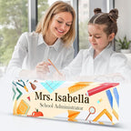 Personalized Name Plate for Desk Custom Acrylic Desk Name Plate Custom Employee Appreciation Gifts Office Gifts for Women, Men, Boss, Coworkers, Teacher, Nurse (Teacher)