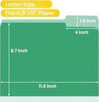 SUNEE File Folders, 120 Pack Manilla Folders 8.5 x 11, Colored File Folders Home Office School Supplies for Documents Files Paper, Green