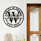 Personalized Metal Name Signs, Split Letter Monogram Wall Decor, Custom Last Name Sign, Family Name Sign for Outdoor, Personalized Wedding Gift, Garden Decor, Metal Wall Art, Housewarming Gift (MonogramDesign_3)