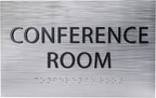 ADA CENTRAL SIGNS - 6" X4" Conference Room Sign - ADA Compliant Tactile Graphics Grade 2 Braille Text Privacy Sign | Wall Mount Plastic Meeting Signs For Schools, Hospitals, Offices, and Apartments