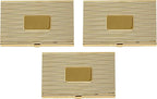 Stephanie Imports Set of 3 Slim & Minimalist Metal Business Card Holder Unisex Case (Gold Plate Ridges)