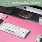 Boutilon Leather Desk Pad Protector,Non-Slip Mouse Pad,Laptop Desk Pad,Office Mouse Mat,Waterproof Leather Desk Blotter,Desk Writing Pad for Office and Home (S-Rose Pink,24"x 14")