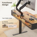 ErGear Standing Desk with LED Strip, 55″ x 28″ Electric Height Adjustable RGB Gaming Table with Shelf, Sit Stand Desk with Dual Cable Holes, C-Clamp Mount Compatible, 4 Preset Heights, Vintage Brown