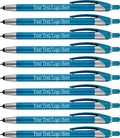 Personalized with Your Custom Logo or Text Pens-Pack of 300- for Marketing, Parties, and Events, 2 in 1 Capacitive Stylus & Ballpoint Pen Compatible with Touchscreen Devices, Black Ink, Teal Pens