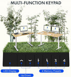 FLEXISPOT EN1 Bamboo Standing Desk, 48 x 24 Inches Whole-Piece Electric Height Adjustable Desk (White Frame + Bamboo Top, 2 Packages)
