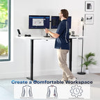 VIVO Electric 71 x 30 in Standing Desk, Memory Height Adjustment, 1B Series, Holds 220 lbs, White Top Black Frame, DESK-KIT-1B7W