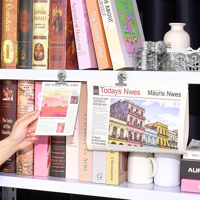 60 Pack Fridge Refrigerator Magnets, Heavy Duty Magnetic Clips, Whiteboard Magnet Clips, Refrigerator Magnets Clip, Non-Scratch Clip Magnets for Whiteboard, Office, Locker, Photo Displays