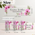 Ship Next Day-Custom Name Plate for Desk, Desk Name Plate Personalized, Acrylic Office Desk Accessories, Appreciation Gifts for Coworkers Employee Teachers Boss Women Men (Butterfly Orchid)