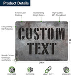 Custom Sign, Custom Street Sign, 11 Font Colors, 13 Font Styles, 4 Hole Options, 22 Sizes, 18x24 Inches, Rust Free DiBound, Fade Resistant, Made in USA by My Sign Center (Grunge Metal)