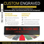Engraved Name Plates for Door Sign Personalized Black Plastic Plaque with Red Letters - Made in USA 2x4 B19