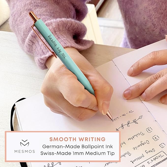 MESMOS 3pk Fancy Pen Set, Teacher Appreciation Gifts Ideas for Women, Best Teacher Gifts Supplies, Thank You Gift from Student, Difference Maker Gift, Aesthetic Nice Pen Set