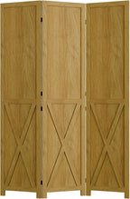 Cozy Castle Wood Room Divider, 3 Panel 66.9 Inch Privacy Screen, Folding Wall Divider, Barnwood Room Separator, Freestanding Partition, Temporary Wall for Decorative, Natural