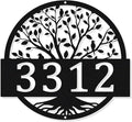 Tree Of Life Metal Wall Art Address Plaque,Custom House Address Plaques Sign, Address Numbers For Houses, Address Plaques for House, Front Door Outdoor Address Plaques Signs, Housewarming Gift