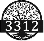 Tree Of Life Metal Wall Art Address Plaque,Custom House Address Plaques Sign, Address Numbers For Houses, Address Plaques for House, Front Door Outdoor Address Plaques Signs, Housewarming Gift