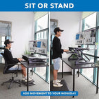 Mount-It! Standing Desk Converter Height Adjustable 47" Extra Large Wide Stand Up Desk Riser, Dual Monitor Arm Mounts, Stand Up Desk Convertor with Keyboard Tray, Fits Two Monitors up to 32"