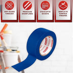 XFasten Professional Blue Painters Tape, Sharp Edge Line Technology, 2" by 60 Yards (Single Pack) - Produces Sharp Lines and Residue-Free Artisan Grade Clean Release Wall Trim Tape