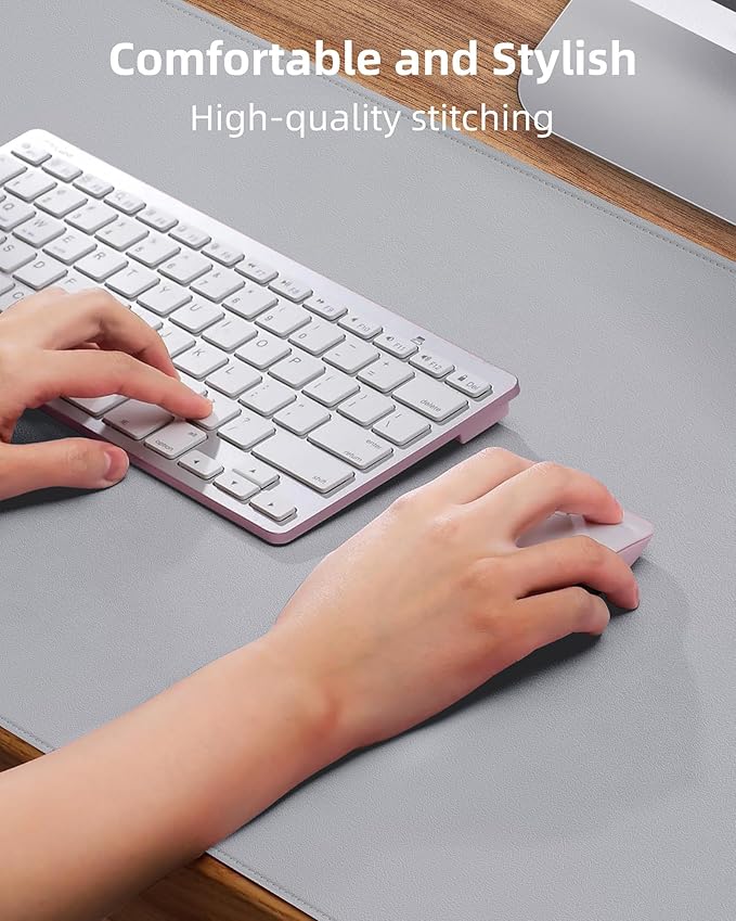 Extra Large Desk Mat 63"x17" - Non-Slip Office Desk Pad for Home & Work, Waterproof Keyboard Mouse Pad, Oversized Desk Protector for Laptop & Gaming (Light Grey)