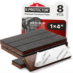 X-PROTECTOR Non-Slip Furniture Pads 8 PCS 1” x 4” - Rubber Furniture Grippers - Self-Adhesive Floor Protectors Grips for Furniture Feet!