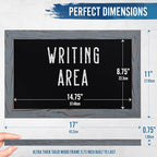 HBCY Creations Rustic Grey Magnetic Wall Chalkboard, Small Size 11" x 17", Framed Decorative Chalkboard - Great for Kitchen Decor, Weddings, Restaurant Menus and More! … (11" x 17")…
