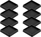 VOCOMO 3X3 Rubber Caster Cups, Non Slip Furniture Pads, Anti-Slip Gripper, Anti Skid Furniture Feet, Anti Slide Floor Protector for Bed Couch Stoppers (8 Pack, Black)