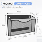 Gawerk Mesh Hanging Wall File Holders, Metal Vertical Wall Basket Mail Organizer for Office/Home (Black, 3 Pack Magnetic)