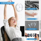Lofty Aim Lumbar Support Pillow for Car, Memory Foam Lumbar Pillow for Lower Back Pain Relief - Back Cushion for Driving, Chair Support for Car-Office Chair, Wheelchair - Classic Dark Grey