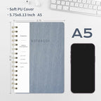 Spiral Notebook-5.75" x 8.125" College Ruled Journal with Inner Pockets and 160 Pages,PU Leather Cover Business Journal, Twin-Wire Binding Notebook Perfect for Office & Home School Supplies 2 pack Reefblue/Pink