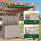 Decksplore 45 Gallon Outdoor Storage Box Waterproof Lockable Resin Deck Box Large, Patio Storage Bin for Pool Accessories Cushion Furniture, Garden Tools, UV-Resistant Outside Delivery Light Coffee