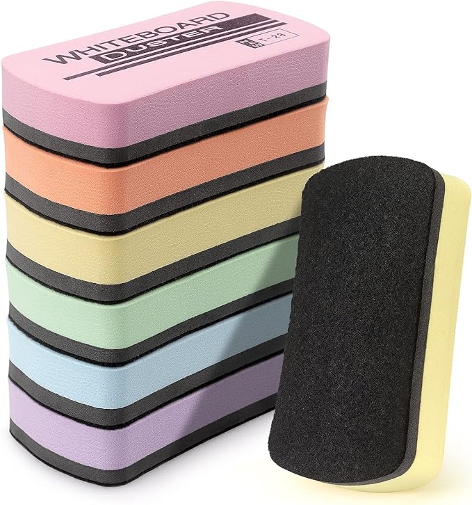 Tamaki 6 Pack Dry Erasers for White Board Magnetic Whiteboard Eraser, Whiteboard Erasers for Kids Classroom, Pastel Color