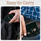 BWEGRHE Slim Credit Card Holder, Black Cat Glitter RFID Blocking Metal Wallet for Men & Women, Aluminum Minimalist Hard Case Pocket-Sized Business Cards Organizer (Fits Up to 10 Cards)