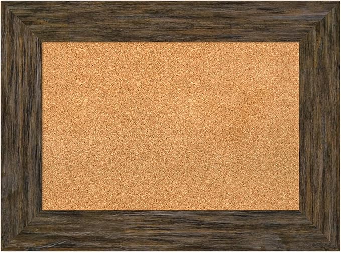 Amanti Art Natural Cork Board for Wall, 23x31 Vision Board with Brown Wood Frame, Medium Corkboard Office Decor for Home Organization, Country Rustic Corkboard Pinboard to Display Items for Home