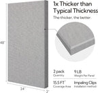 Olanglab Sound Absorbing Acoustic Wall Panels 2 Pack, 2'' 24''x48'' Fiberglass Sound Dampening Panels, Large Fabric Wrapped Sound Proof Panels for Walls (Light Gray)