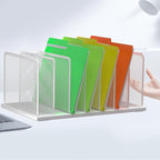Kuntine.B Desk File Organizer Upright Mesh Desktop Organizer File Sorter Office Organization File Holder for Home, Office & Classroom (Silver, 1 Pack 7-Section)