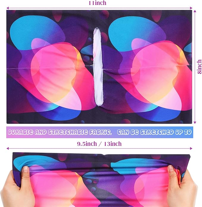 6 Pack Stretchable Book Cover Jumbo Fabric Book Covers Colorful Pattern Print Book Protector Washable Reusable Protective Textbook Cover for Hardcover Textbooks up to 9 x 11 Inch (Stylish Pattern)