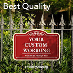 Personalized Custom Decorative Outdoor Metal Sign - Aluminum, Waterproof, USA Made, Red Brick Design 42x28 In