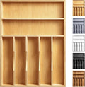 oridom Kitchen Bamboo Silverware Organizer, Kitchen Drawer Organizer - Utensil Holder and Cutlery Tray with Grooved Drawer Dividers for Flatware 7 Slot, Natural