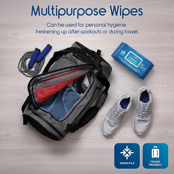 Inspire Adult Wet Wipes, Wash Cloths | Adult Wipes for Incontinence & Cleansing for Elderly, 8"x12" (50 Count (Pack of 1))