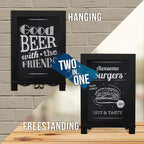 HBCY Creations Black Wooden Tabletop Chalkboard with Legs/Vintage Wedding Table Sign/Small Kitchen Countertop Memo Board/Antique Wooden Frame (9.5” x 14” Inches) (4 - Black)