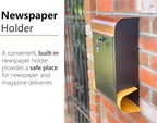 NACH Locking Mailbox, 16 x 4.5 x 10 inch, Black Mailbox with Lock, Waterproof Mailbox Wall Mount - The Dominion Lockable Mailbox