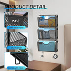 SUPEASY 6 Single Mail Organizer Wall Mounted, Wall File Organizer, Hanging File Organizer with Hooks, Mail Oganizer Binder Holder for Home Office (with 14 Adhesive Hooks)