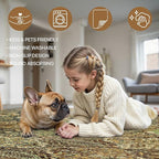 GENIMO Area Rug 2x3 Doormat, Machine Washable Low Pile Rugs, Small Retro Chenille Entryway Mat for Entrance, Hallway, Kitchen and Corridor, Bronze Olive