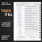 Nextnoid Hardcover Fitness Journal Workout Planner for Men & Women - A5 Sturdy Workout Log Book to Track Gym & Home Workouts - Brown