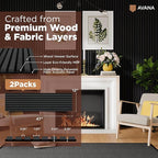 Avana Acoustic Wood Wall Panels – 47.2 X 12.6 Inch Black Oak Acoustic Panels 2 PCs – Modern Wall Panels For Interior Wall Decor For Homes, Offices, Studios – Sturdy And Durable Wood Panels For Wall