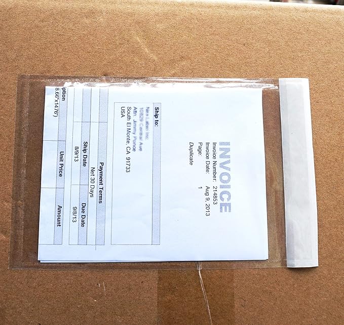 Premium 4.7''x7.5'' Packing List Envelopes, Tailored Size for 4x6'' Shipping Labels,Self Adhesive Shipping Label Pouches/Sleeves (100 pack)